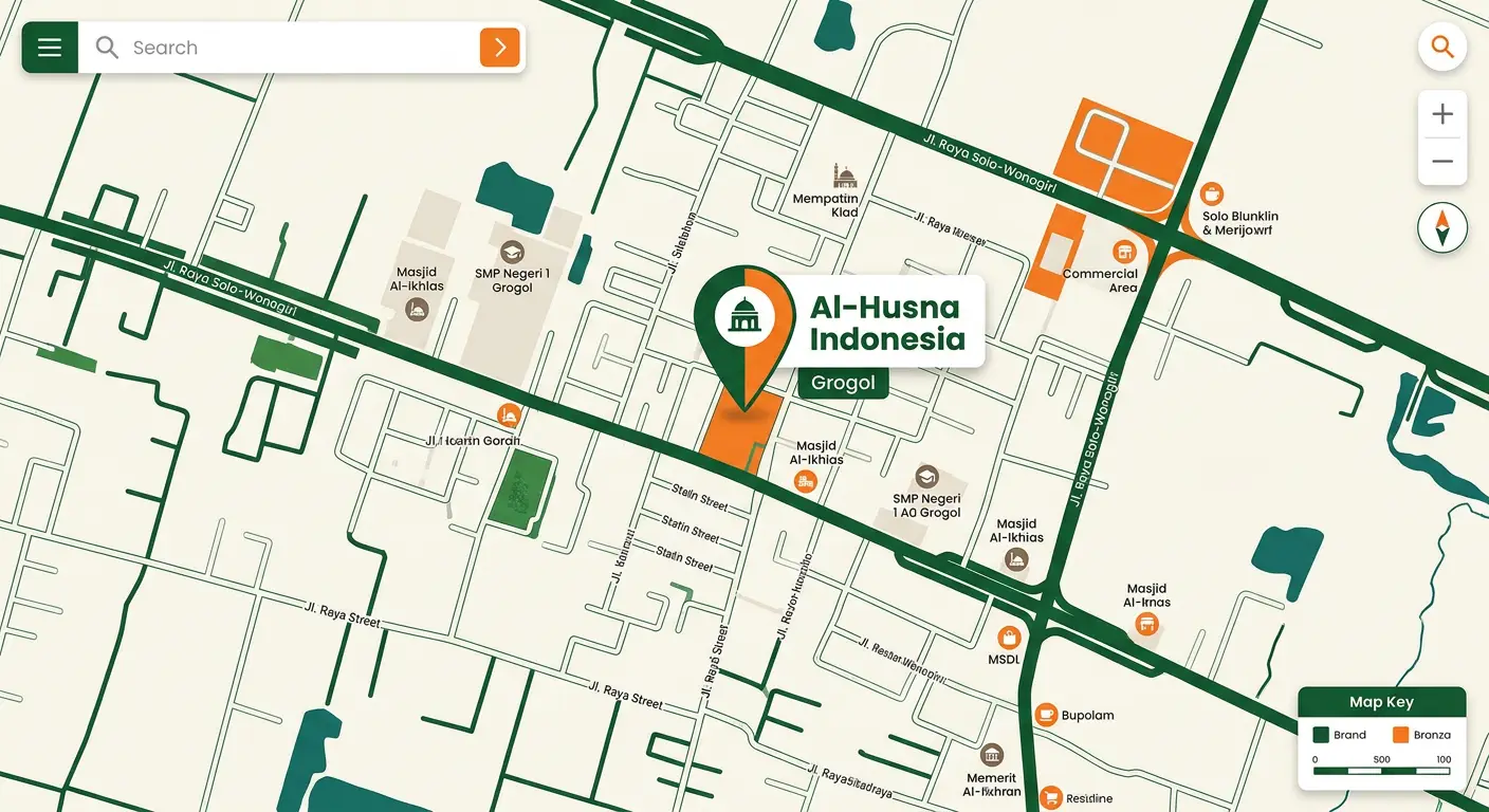 Map Lokasi Al-Husna Indonesia Grogol Sukoharjo